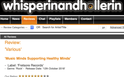 Eight star review! Music Minds on ‘Wisperinandhollerin’ website
